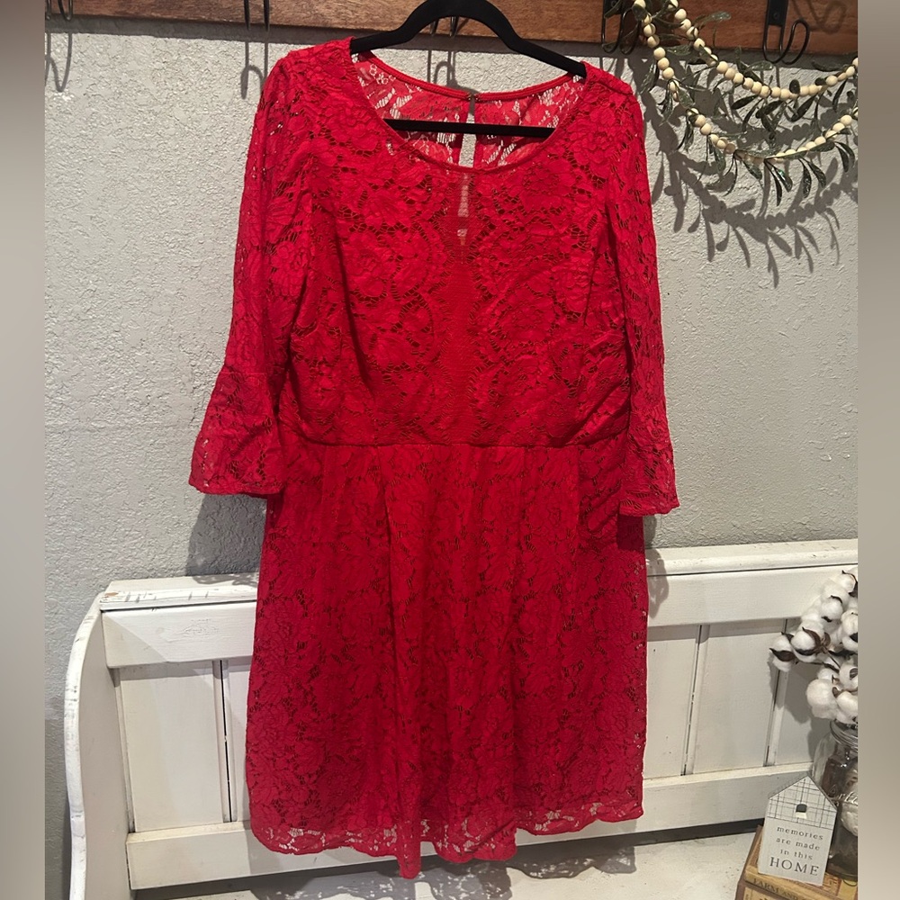 Lane Bryant Red Lace Dress Size 20W